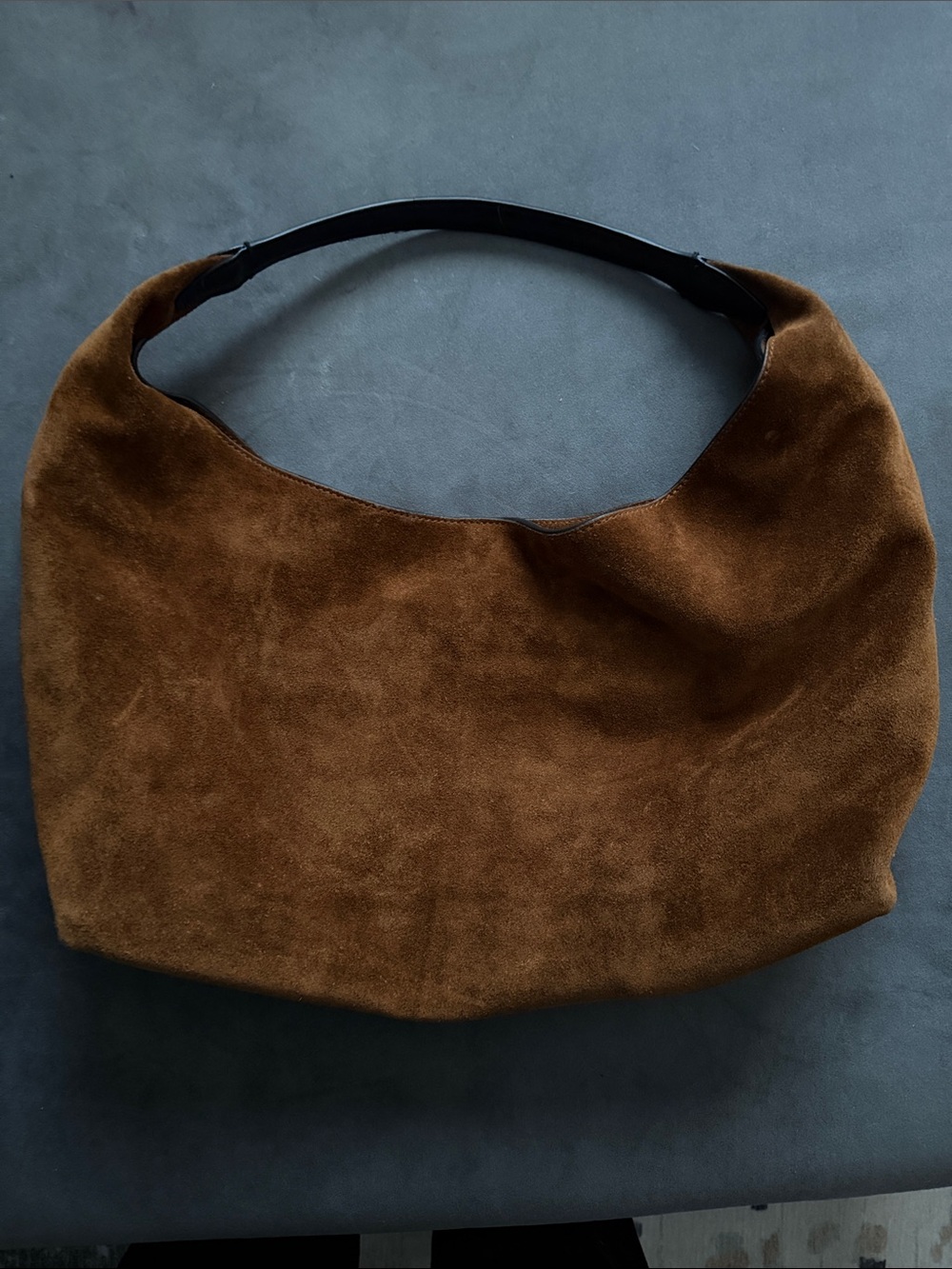Suede Shoulder Hobo Bag in Brown - Picture 2 of 8